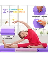 6 x 2 Ft Tri-Fold Gym Mat with Handles and Removable Zippered Cover