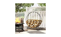 Firewood Rack – Sturdy Outdoor Wood Storage Rack for Fireplace and Fire Pit