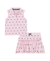 Tommy Hilfiger Baby Girl 2-Piece Sleeveless Pique Polo and Bloomer Shorts Set