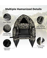 350 Lbs Inflatable Fishing Float Tube with Adjustable Backrest and Backpack Straps