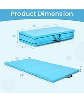 4-Panel Folding Gymnastics Mat with Carrying Handles for Home Gym
