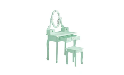 Kids Vanity Set with Mirror and Lights – Adjustable Lighted Dressing Table for Girls