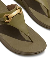 FitFlop Women's Lulu Chunky Snaffle Leather Toe-Post Sandals