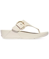 FitFlop Women's Lulu Resin-Buckle Leather Sandals