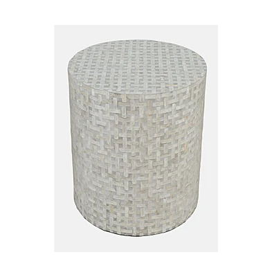 Global Archive Round Terrazzo Handcrafted Capiz Shell Accent Table