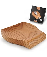 Zulay Kitchen Wood Spoon Rest For - Smooth Wooden Holder Stovetop