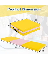 6 x 2 Ft Tri-Fold Gym Mat with Handles and Removable Zippered Cover