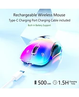 memzuoix 2.4G Wireless Mouse, Cordless Computer Mice Wireless Mouse for Laptop, Desktop, Pc, MacBook- 2 Pack (Led Rechargeable Wireless Mouse Ergonomi