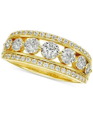 Diamond Openwork Triple Row Ring (1/2 ct. t.w.) in 14k Gold