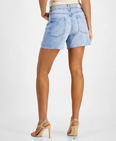 Guess Women's Relaxed Denim Cutoff Midi Shorts