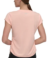 Dkny Sport Women's Crewneck Short-Sleeve Side-Ruched Top