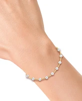 Effy Cultured Freshwater Pearl (4mm) Textured Link Bracelet in 14k Gold