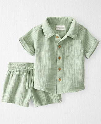 Little Planet by Carter's Baby Boys 2-Pc. Organic Cotton Gauze Top & Shorts Set