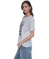 Dkny Jeans Women's Embellished Subway T-Shirt - Kzu