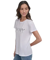 Dkny Jeans Women's Embellished Logo T-Shirt