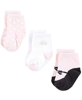 Hudson Baby Infant Girl Cotton Bib and Sock Set, Daddys Princess Crown, One Size