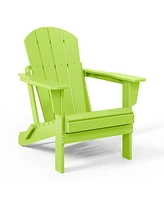 5-Piece Hdpe Folding Adirondack Chair Outdoor Patio Conversation Set