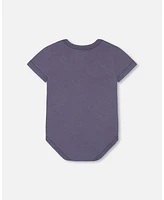 Deux par Baby Boys Organic Cotton Onesie Navy Blue