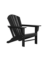 5-Piece Outdoor Patio Hdpe Adirondack Chair With Square Coffee Table Conversation Set