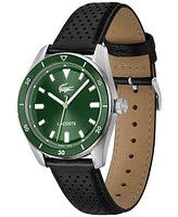 Lacoste Men's Boston Black Leather Strap Watch, 39mm