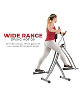 Sunny Health & Fitness Air Walker Lightweight Manual Elliptical, Low-Impact 30-Inch Stride Glider Machine, Senior Cross Trainer for Indoor Cardio Exer