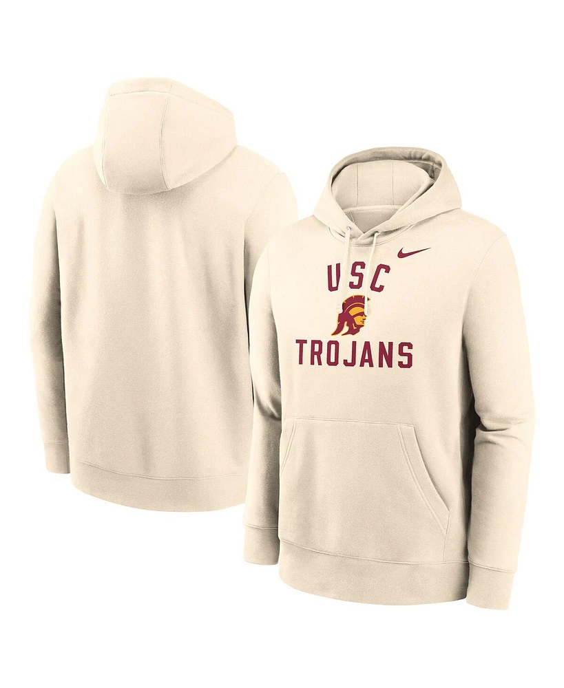 Nike Men's Cream Usc Trojans Arch Logo Pullover Hoodie