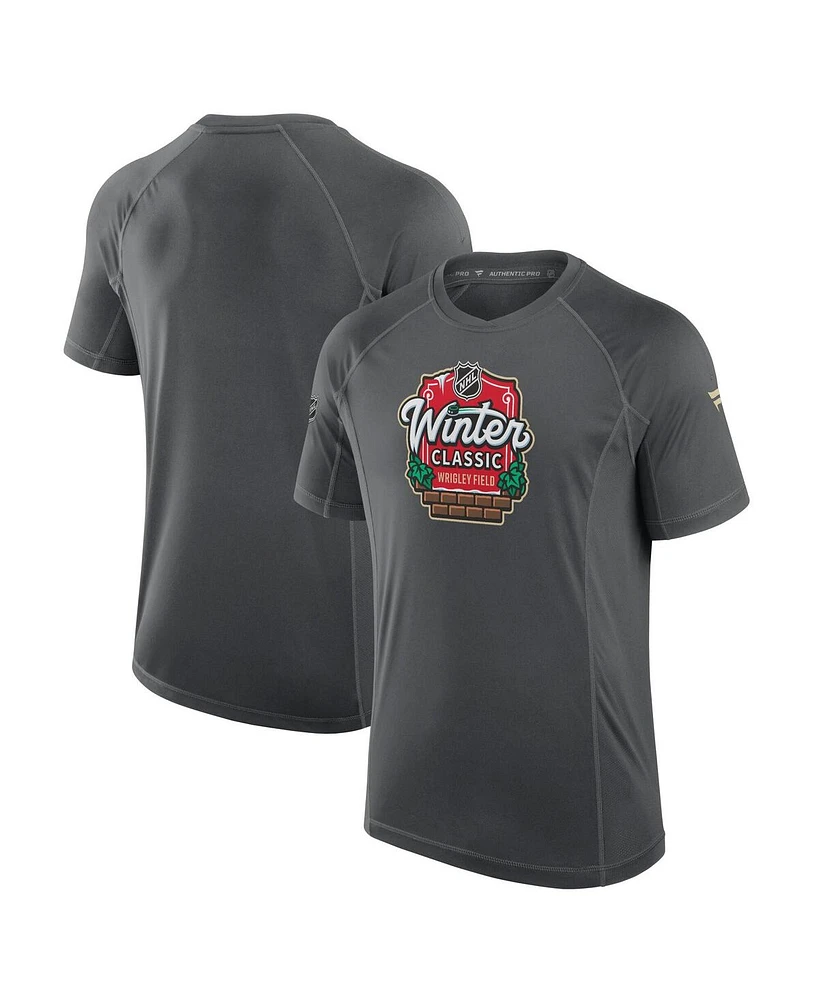 Fanatics Men's Gray 2025 Nhl Winter Classic Authentic Pro Poly Tech T-Shirt