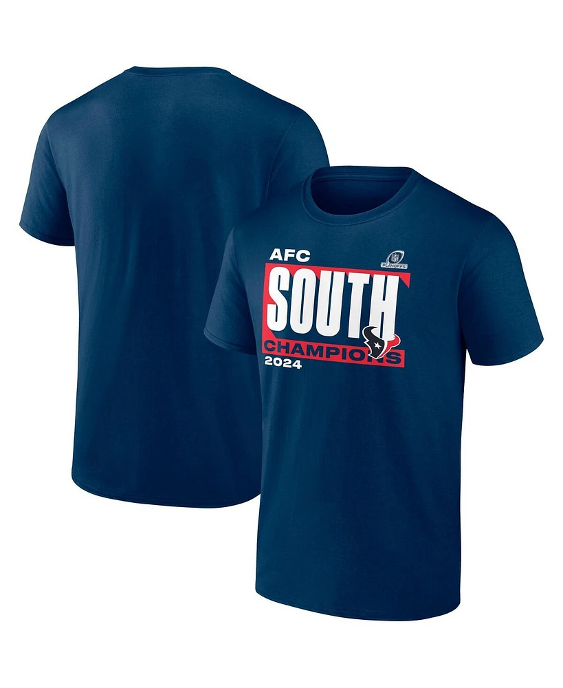 Fanatics Men's Navy Houston Texans 2024 Afc South Division Champions Conquer T-Shirt