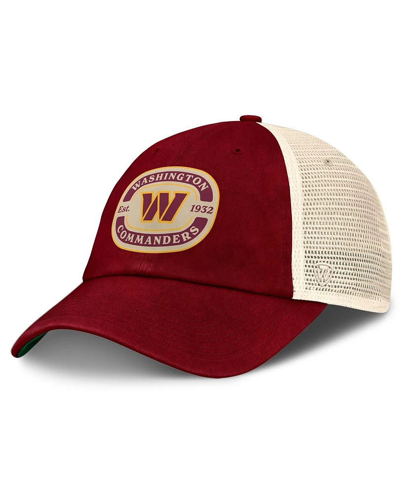Top of the World Men's Burgundy Washington Commanders Team Patch Adjustable Hat