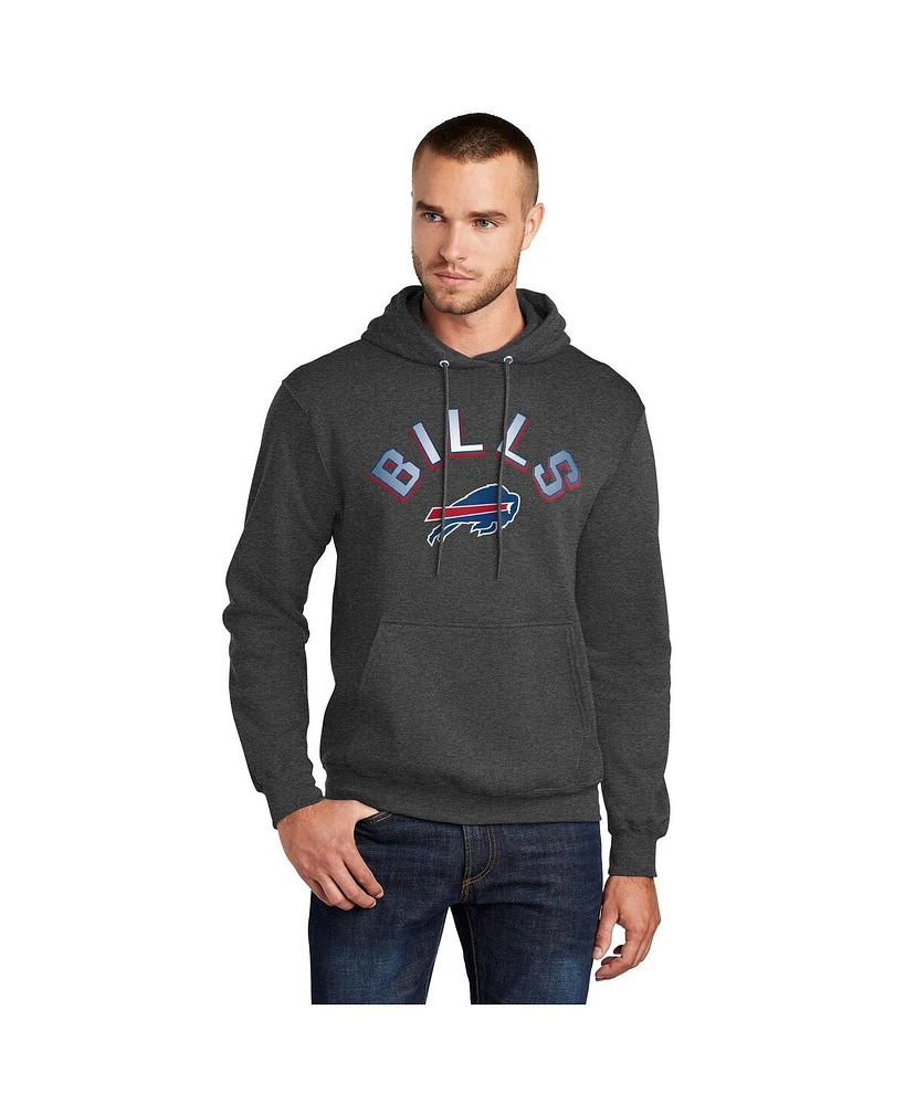 Starter Men's Charcoal Buffalo Bills Arch Over Logo Pullover Hoodie