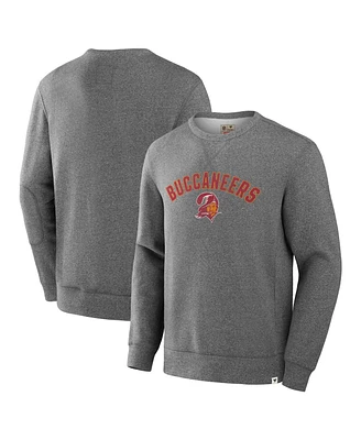 Fanatics Men's Heather Gray Tampa Bay Buccaneers Loop Terry Pullover Sweatshirt