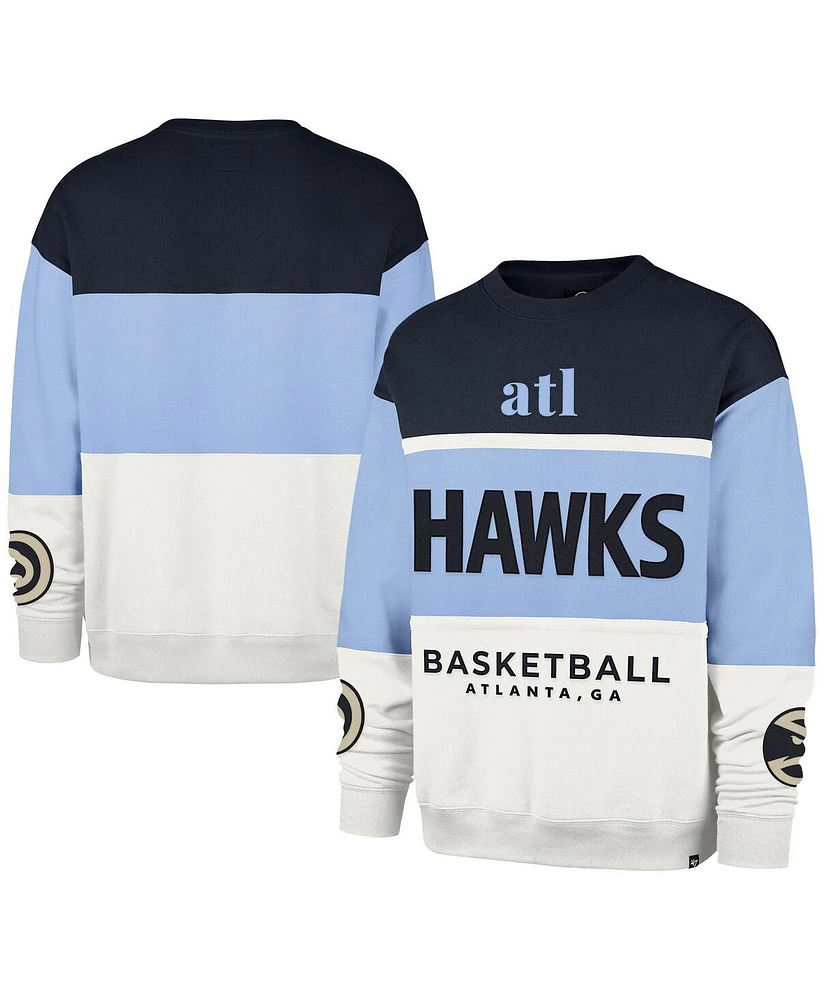 '47 Brand Men's and Women's Light Blue Atlanta Hawks 2024/25 City Edition On Five Maximalist Pullover Sweatshirt