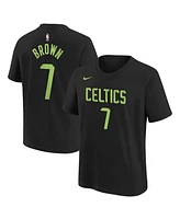 Nike Big Boys and Girls Jaylen Brown Black Boston Celtics 2024/25 City Edition Name Number T-Shirt