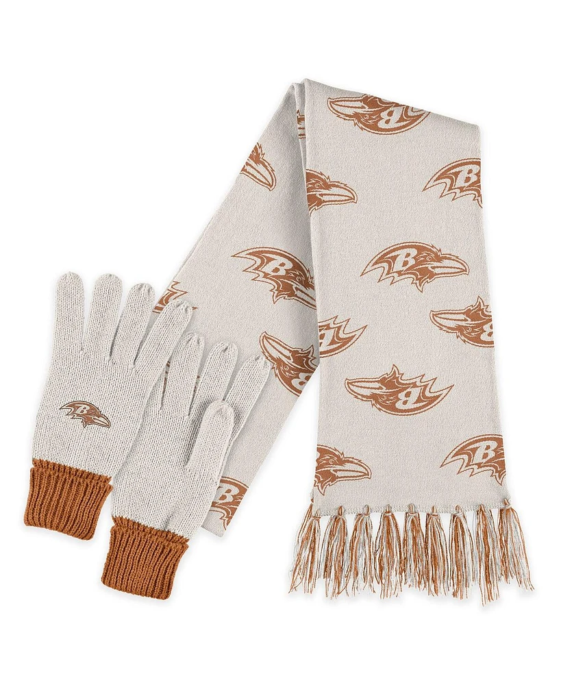 Wear by Erin Andrews Baltimore Ravens Tonal Scarf and Gloves Set