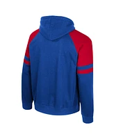 Colosseum Men's Royal Kansas Jayhawks Todd Raglan Pullover Hoodie