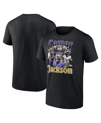 Fanatics Men's Lamar Jackson Black Baltimore Ravens Notorious Player Graphic T-Shirt