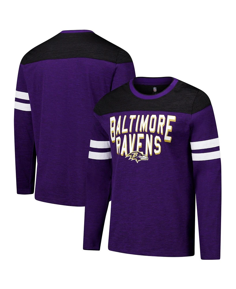 G-iii Sports by Carl Banks Men's Purple/Black Baltimore Ravens Adaptive Hail Mary Long Sleeve T-Shirt