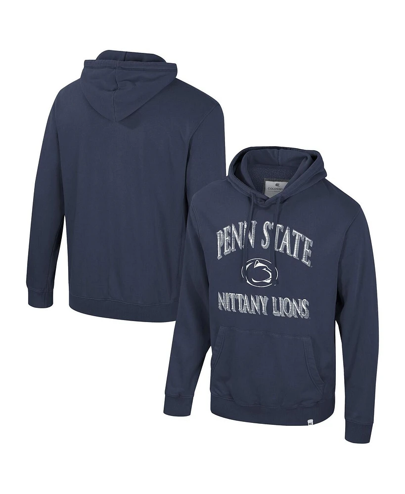 Colosseum Men's Navy Penn State Nittany Lions Big Tall Cap E-Tan Pullover Hoodie