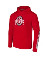 Colosseum Men's Scarlet Ohio State Buckeyes Logo Lockup Active Blend Long Sleeve T-Shirt Hoodie