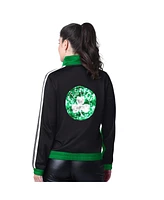 G-iii 4her By Carl Banks Women's Kelly Green/Gray Boston Celtics Rebel Sequin Bling Full-Zip Track Jacket