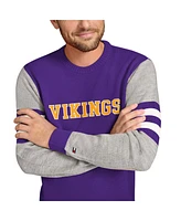 Tommy Hilfiger Men's Purple/Heather Gray Minnesota Vikings Acrylic Crewneck Pullover Sweatshirt