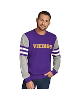 Tommy Hilfiger Men's Purple/Heather Gray Minnesota Vikings Acrylic Crewneck Pullover Sweatshirt