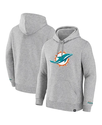 Fanatics Men's Heather Gray Miami Dolphins Legacy Fleece Pullover Hoodie