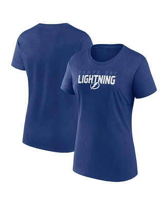 Logo Athletic Women's Blue Tampa Bay Lightning Launch Scoop Neck T-Shirt