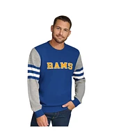 Tommy Hilfiger Men's Royal/Heather Gray Los Angeles Rams Acrylic Crewneck Pullover Sweatshirt