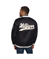 Tommy Hilfiger Men's Black Las Vegas Raiders Dante Full-Snap Satin Jacket