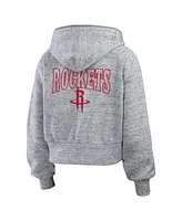 Wear by Erin Andrews Women's Heather Gray Houston Rockets Speckled Radiator Full-Zip Hoodie