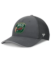 Fanatics Men's Gray Minnesota Wild Authentic Pro Home Ice Trucker Adjustable Hat