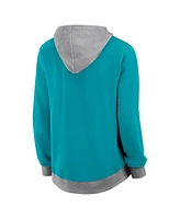 Logo Athletic Women's Aqua Miami Dolphins Hit It French Terry Full-Zip Hoodie