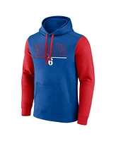 Logo Athletic Men's Royal Philadelphia 76ers Outline Colorblock Pullover Hoodie